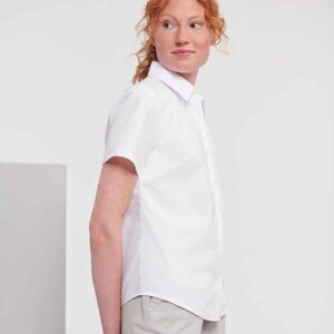 Russell Athletic Collection Ladies Short Sleeve Easy Care Oxford Shirt