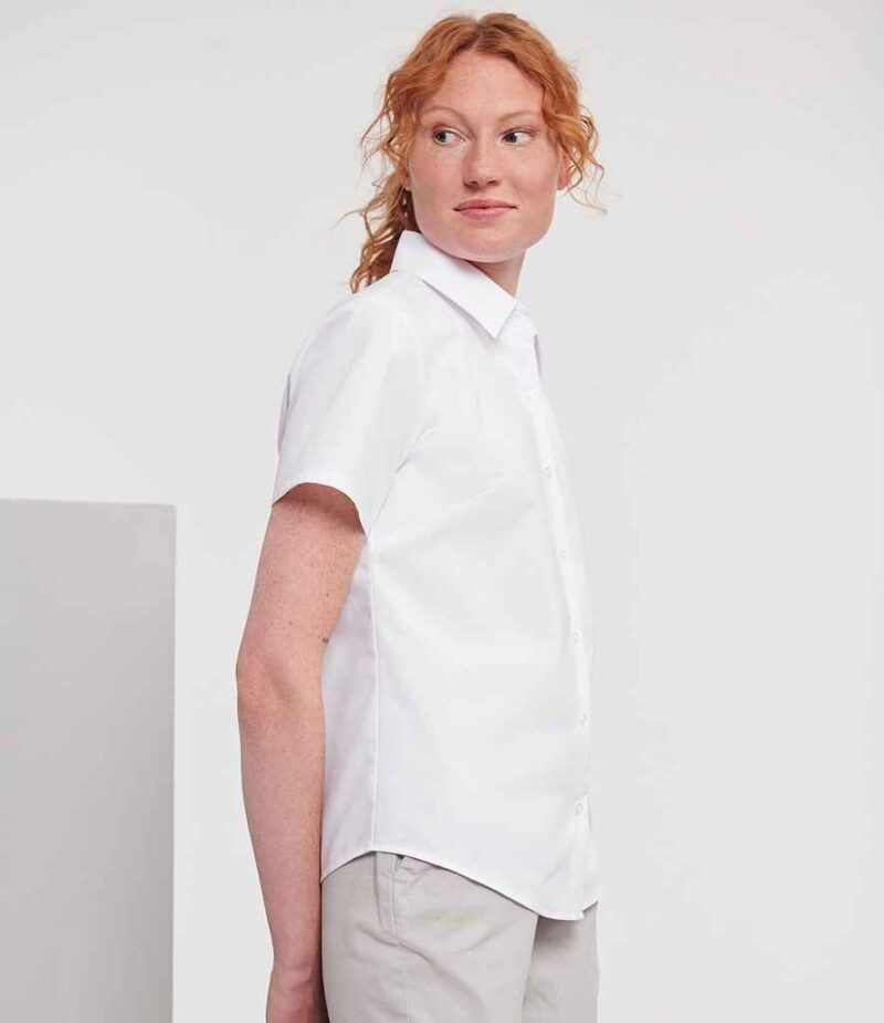 Russell Athletic Collection Ladies Short Sleeve Easy Care Oxford Shirt