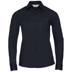 Russell Athletic Collection Ladies Long Sleeve Easy Care Poplin Shirt