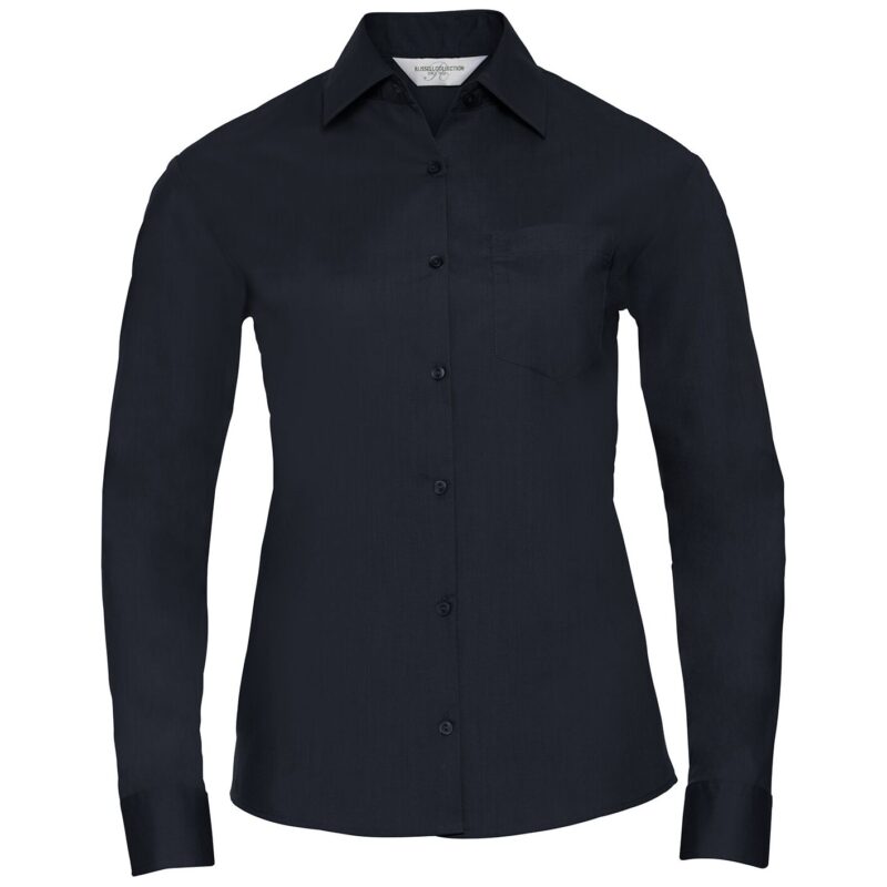 Russell Athletic Collection Ladies Long Sleeve Easy Care Poplin Shirt
