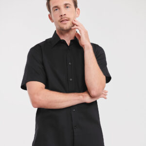 Russell Athletic Collection Short Sleeve Tailored Oxford Shirt