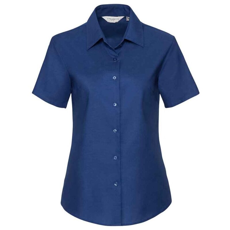 Russell Athletic Collection Ladies Short Sleeve Easy Care Oxford Shirt