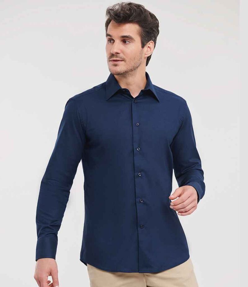 Russell Athletic Collection Long Sleeve Tailored Oxford Shirt
