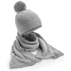 Beechfield Knitted Scarf and Beanie Gift Set