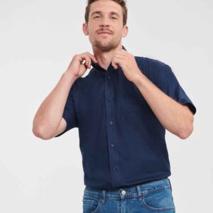 Russell Athletic Collection Short Sleeve Easy Care Oxford Shirt