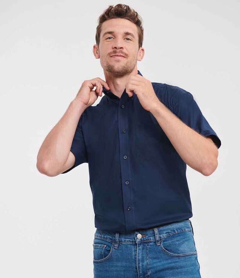 Russell Athletic Collection Short Sleeve Easy Care Oxford Shirt