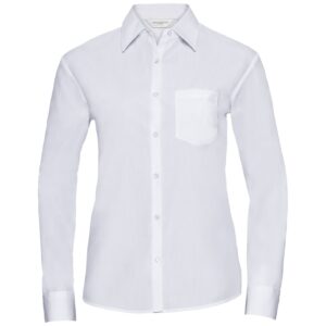 Russell Athletic Collection Ladies Long Sleeve Easy Care Poplin Shirt