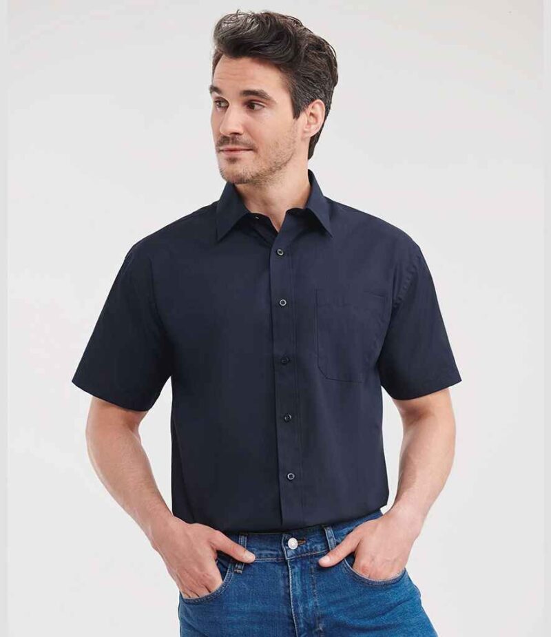 Russell Athletic Collection Short Sleeve Easy Care Poplin Shirt