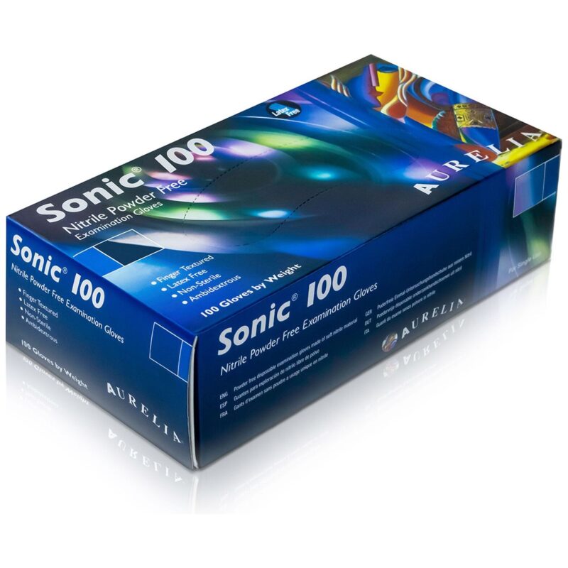 Aurelia Sonic Blue Disposable Nitrile Gloves - Medical Grade - Powder Free