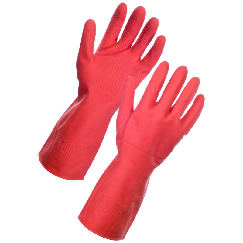Supertouch Household Latex Cleaning Gloves - Red