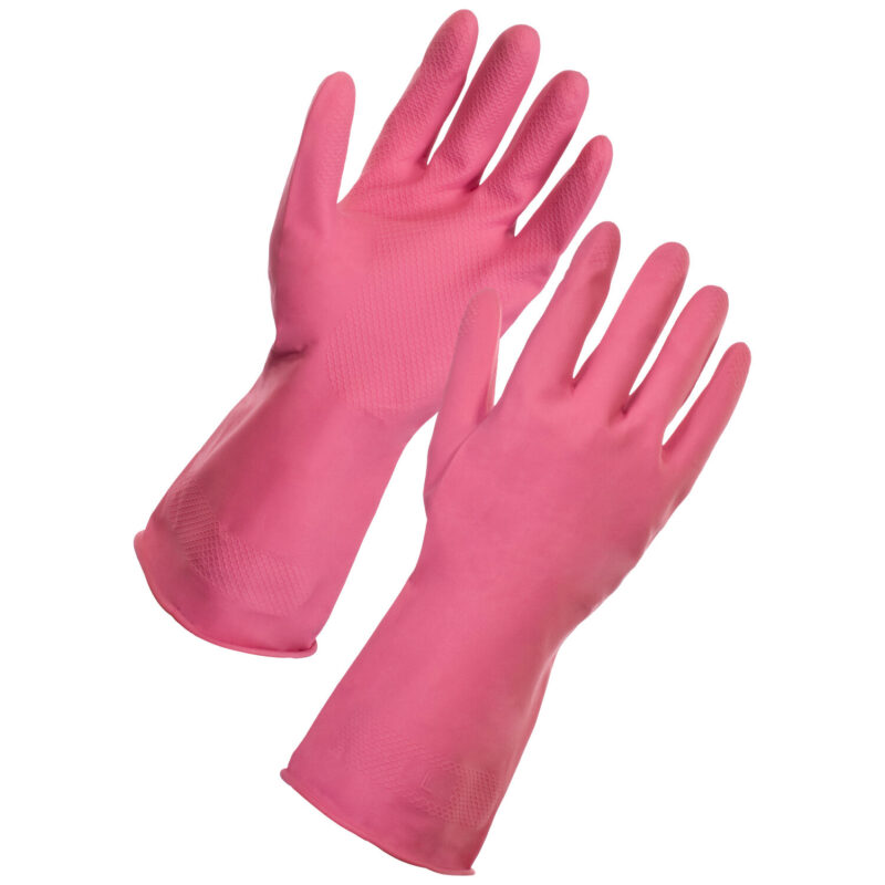 Supertouch Household Latex Cleaning Gloves - Pink