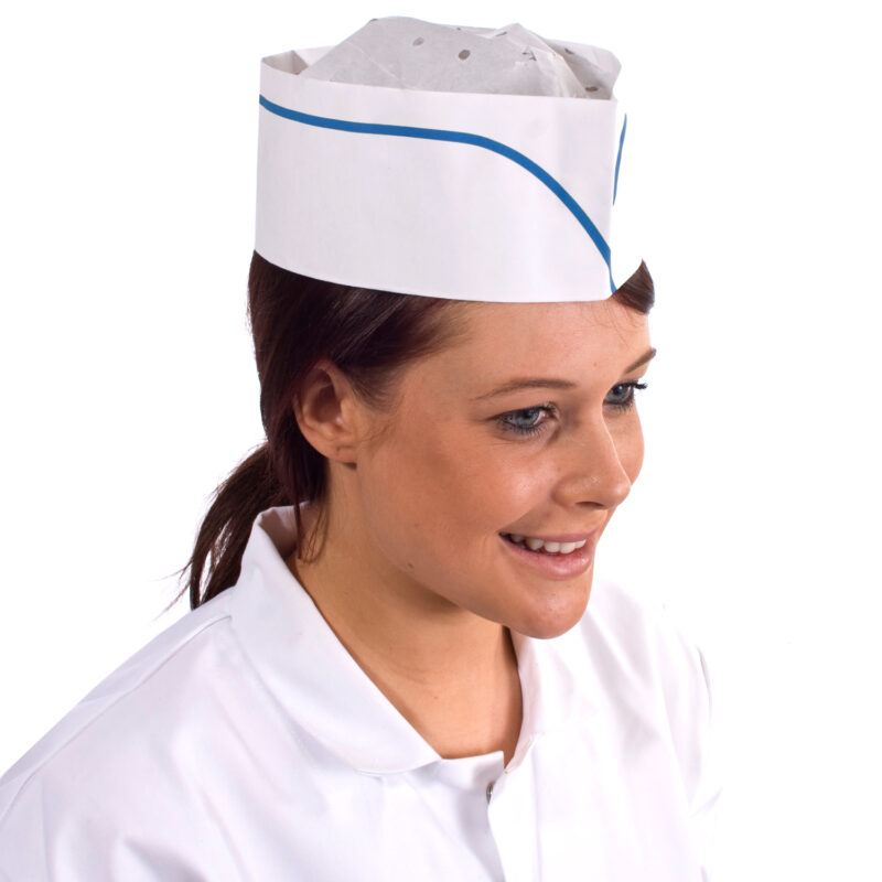 Supertouch Paper Forage Hats - White/Blue