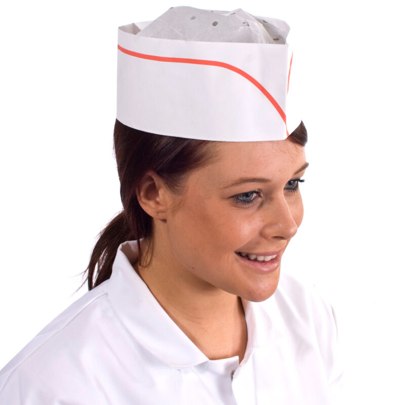 Supertouch Paper Forage Hats - White/Red