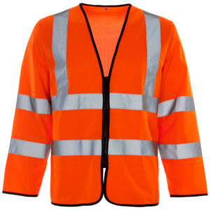 Supertouch Hi Vis Orange Long Sleeved Zip Vest with ID & Phone Pocket