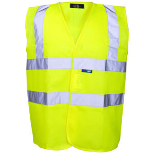 Supertouch Hi Vis Yellow Velcro Vest with Yellow Binding