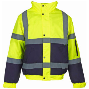 Supertouch Hi Vis Yellow 2 Tone Bomber Jacket