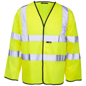 Supertouch Hi Vis Yellow Long Sleeved Velcro Vest