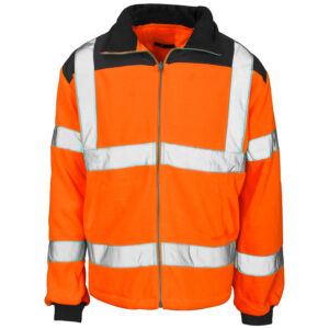 Supertouch Hi Vis Orange Rain Patch Fleece Jacket