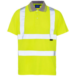 Supertouch Hi Vis Yellow Bird Eye Polo Shirt