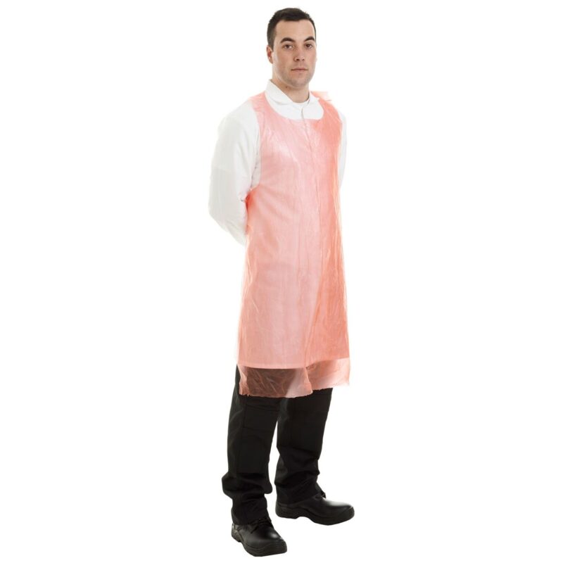 Supertouch 20 Micron PE Aprons Flat-Packed - Red