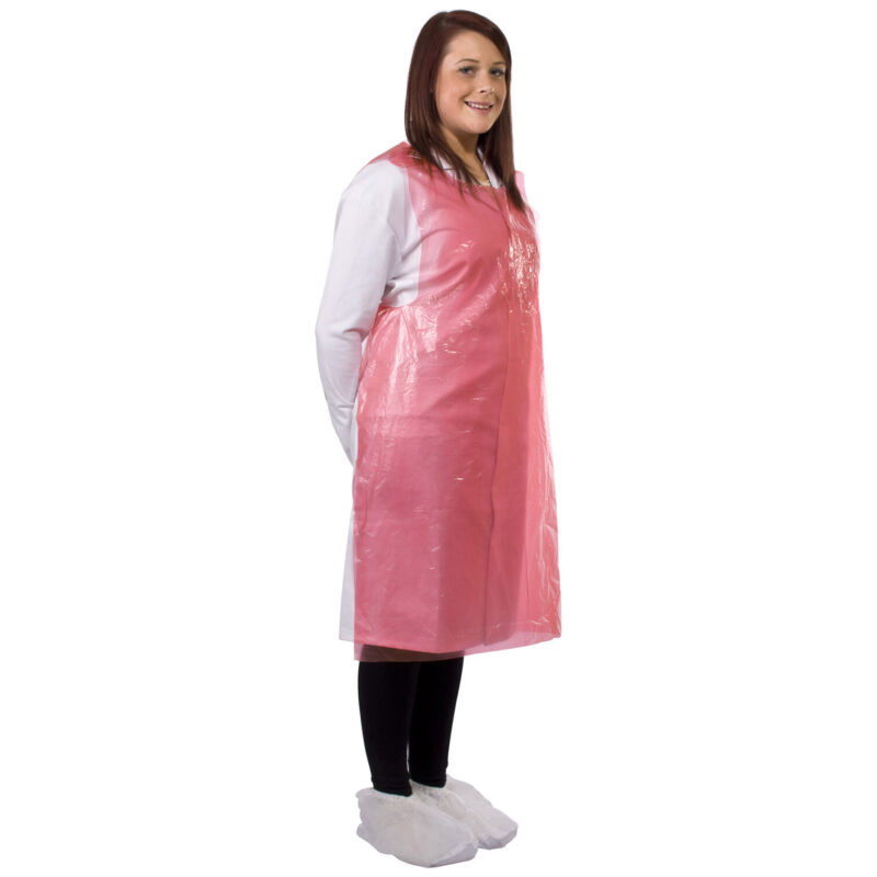 Supertouch 30 Micron PE Aprons Flat-Packed - Red