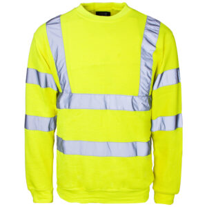 Supertouch Hi Vis Yellow Crew Neck Sweatshirt