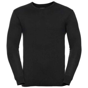 Russell Collection Cotton Acrylic V Neck Sweater