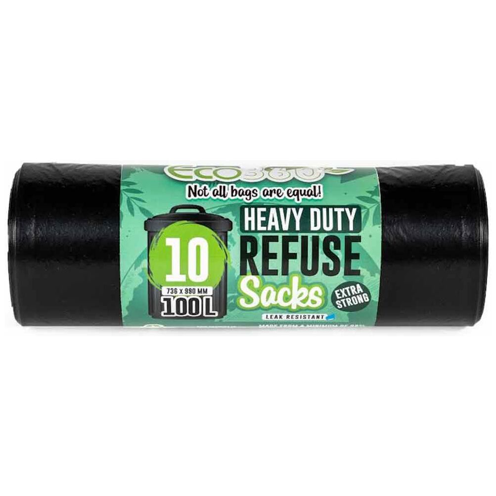 Liquipak Heavy Duty Clear Refuse Sacks - 40 Pack, 100L Capacity, 100 Gauge, Made From 100% Recycled Plastic