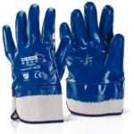 Beeswift Nitrile Heavyweight Full Dip Blue Safety Cuff 10 Pairs