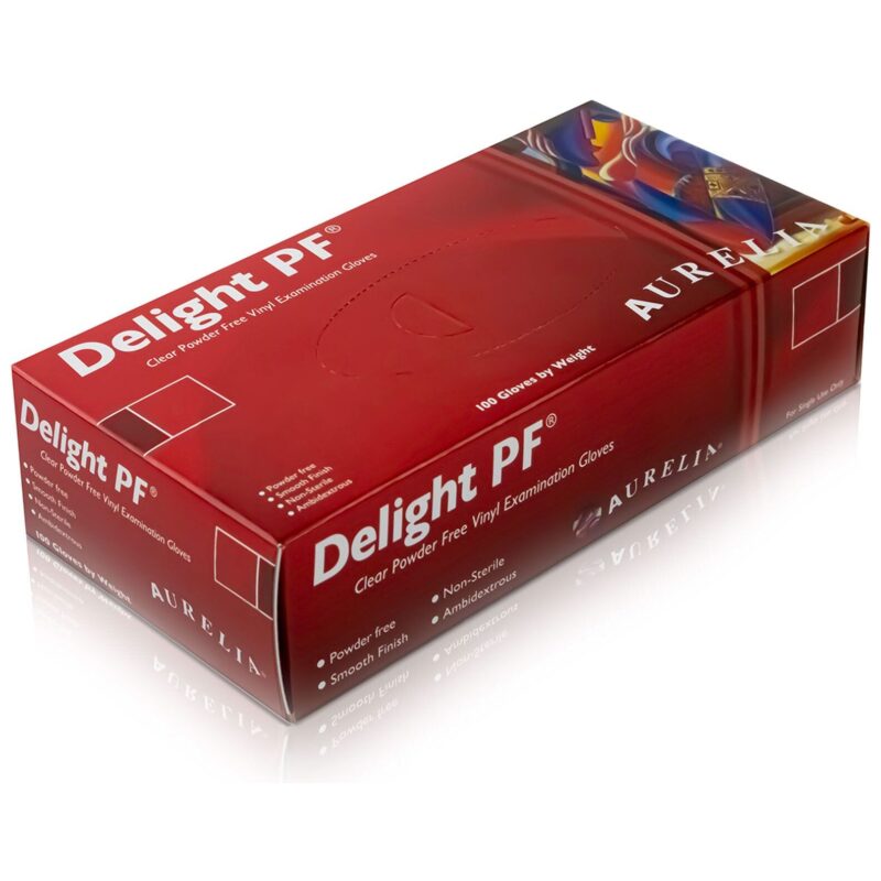 Aurelia Delight Clear Disposable Vinyl Gloves - Powder Free