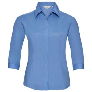 Russell Collection Ladies 3/4 Sleeve Fitted Poplin Shirt