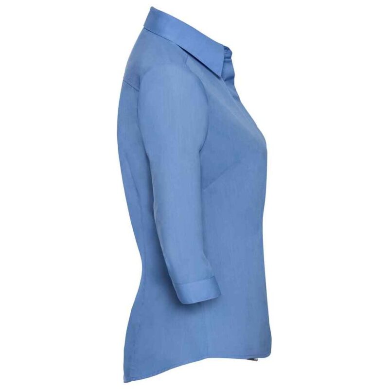 Russell Collection Ladies 3/4 Sleeve Fitted Poplin Shirt