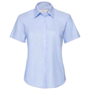 Russell Collection Ladies Short Sleeve Easy Care Oxford Shirt