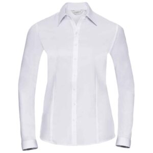 Russell Collection Ladies Long Sleeve Herringbone Shirt