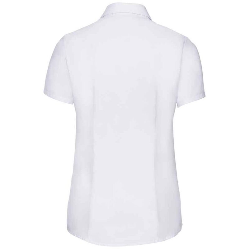 Russell Collection Ladies Short Sleeve Herringbone Shirt
