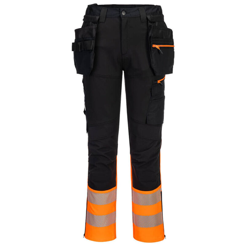 Portwest DX4 Hi-Vis Class 1 Craft Trousers - Orange/Black