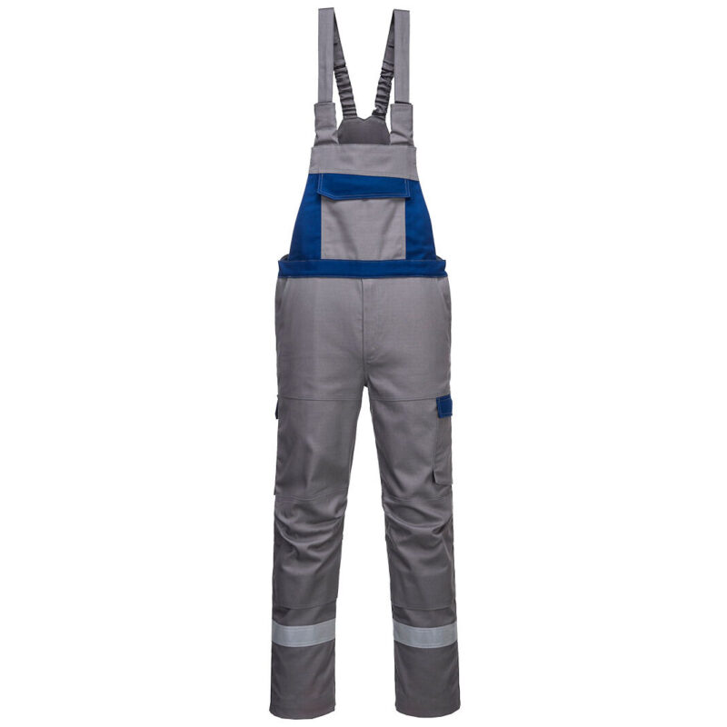Portwest Bizflame Industry Two Tone Bib and Brace - Grey Short