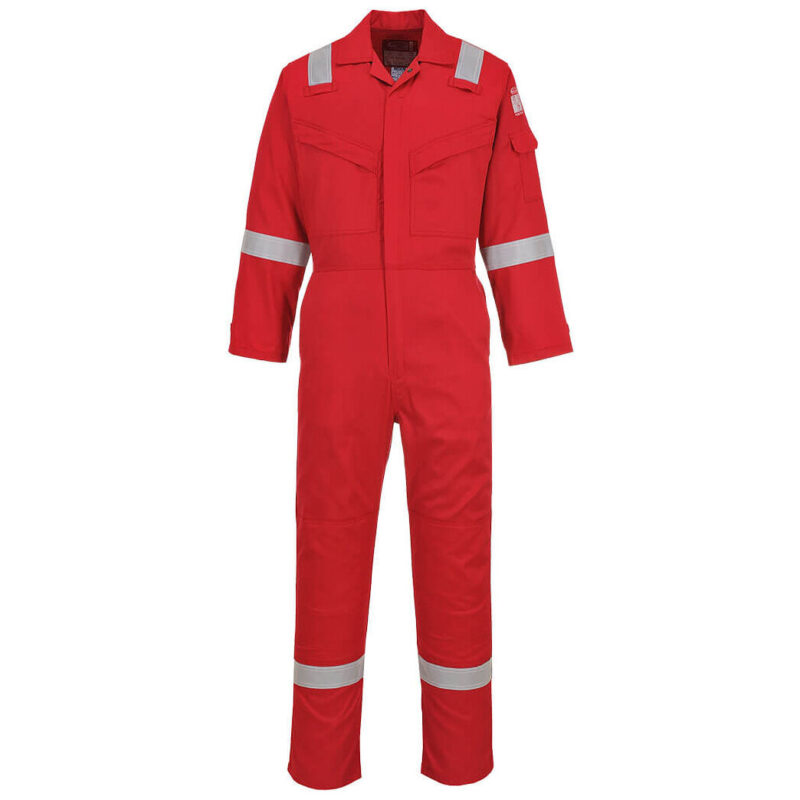 Portwest Flame Resistant Super Light Weight Anti-Static Coverall 210g - Red Tall