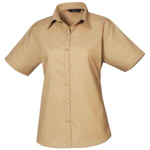 Premier Ladies Short Sleeve Poplin Blouse