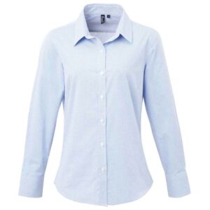 Premier Ladies Gingham Long Sleeve Shirt