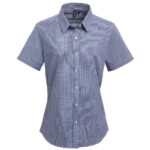 Premier Ladies Gingham Short Sleeve Shirt