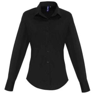 Premier Ladies Long Sleeve Stretch Fit Poplin Shirt