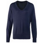 Premier Ladies Knitted Cotton Acrylic V Neck Sweater