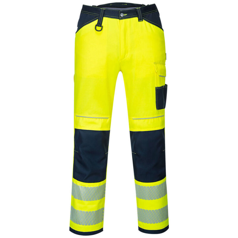 Portwest PW3 Hi-Vis Work Trousers - Yellow/Navy Short