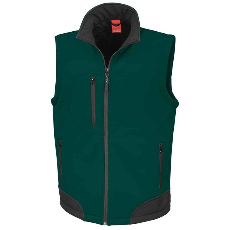 Result Soft Shell Bodywarmer - Bottle Green/Black