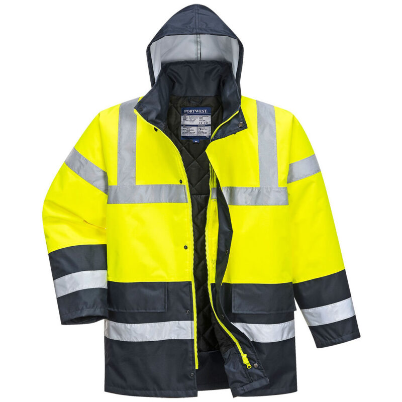 Portwest Hi-Vis Contrast Winter Traffic Jacket - Yellow