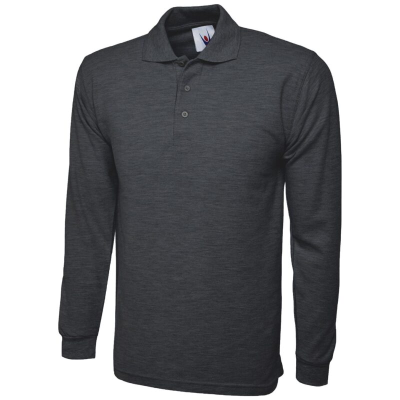 Uneek UC113 Longsleeve Poloshirt - Charcoal