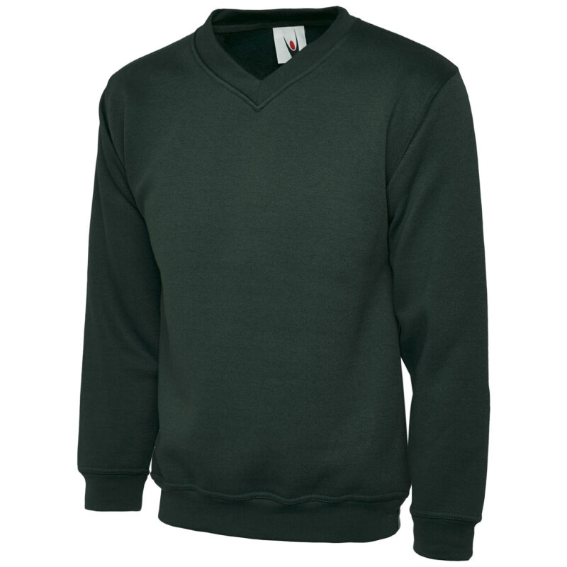 Uneek UC204 Premium V-Neck Sweatshirt - Bottle Green