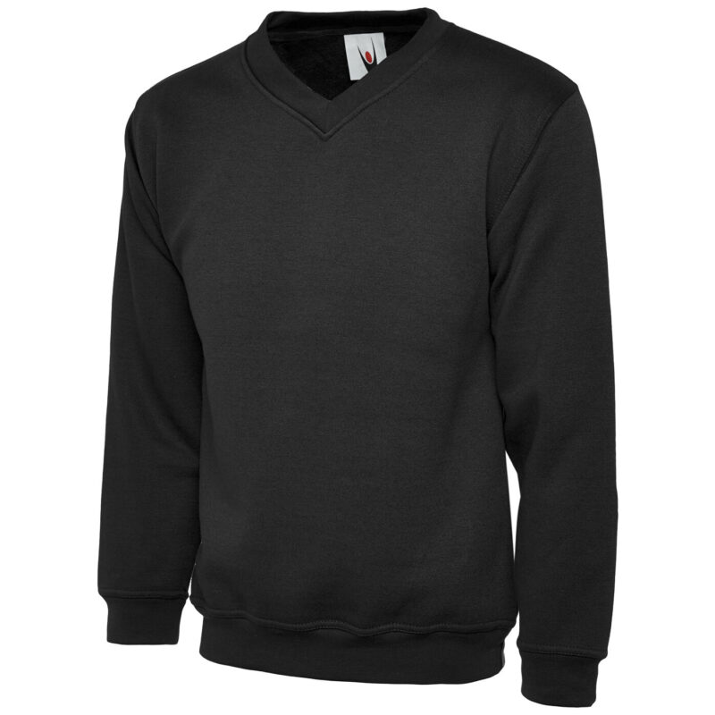 Uneek UC204 Premium V-Neck Sweatshirt - Black