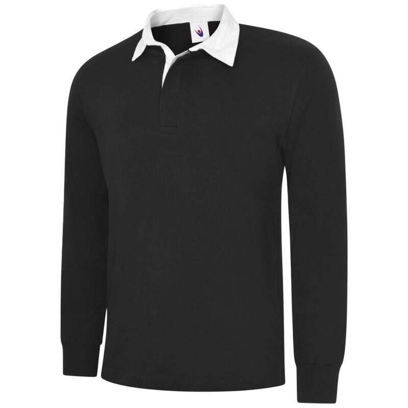 Uneek UC402 Classic Rugby Shirt - Black